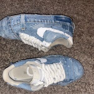 Nike Blue and White Denim Sneakers